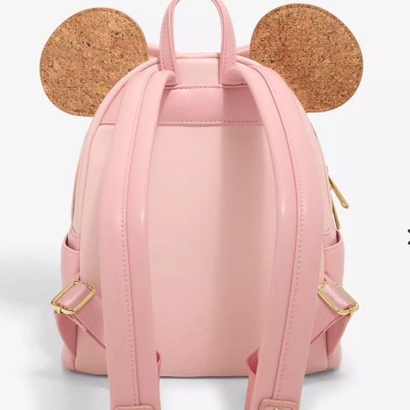 Loungefly Disney Minnie Mouse Cork board pin display ears Mini Backpack New - Picture 3 of 10